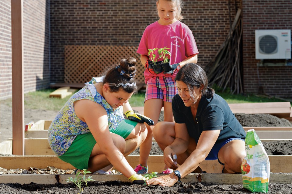 Planting a garden with kids